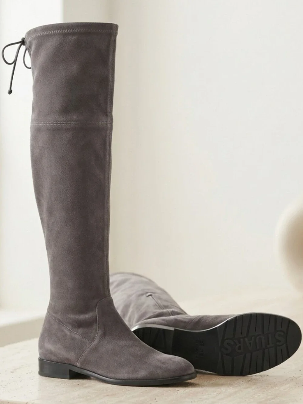 Stuart Weitzman Grey Lowland Suede Over-The-Knee Boots Sz 6.5